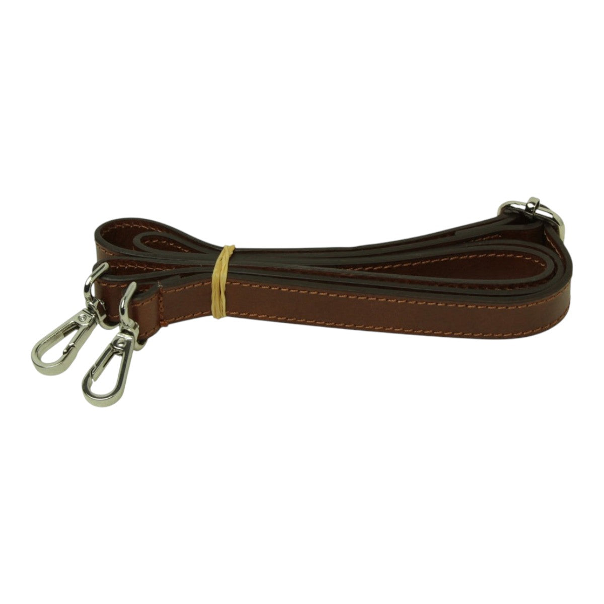 Tracolla regolabile in pelle di vitello color coloniale per borsa Vetrina Fiorentina con ganci metallici