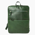 Zaino artigianale Vetrina Fiorentina in pelle di vitello pieno fiore verde con tasche frontali e cerniere